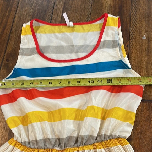 36 Point 5 Stripe Midi Multi color Sleeveless Dress flowy pleated Small (flaws) - Picture 15 of 16